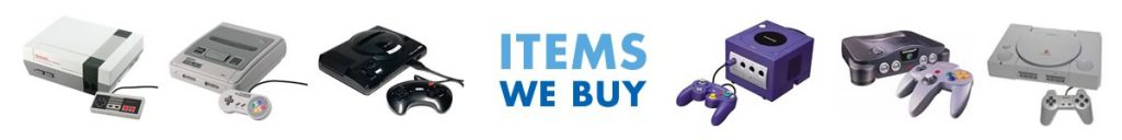 Pictures of popular video game consoles. Nintendo NES, SNES, Mega Drive, Gamecube, Nintendo 64, Sony Playstation